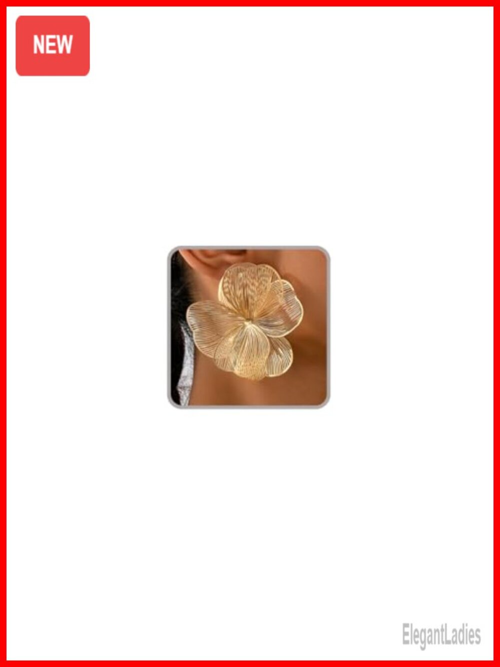 Statement Flower Dangle Earrings Women Lightweight Push Back